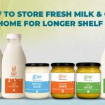 Fresh milk and pure ghee stored in shelf